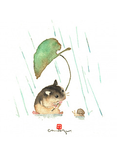 ハムスター ウサギなど 雨降り の待ち受け画像 壁紙 動物 パラダイス