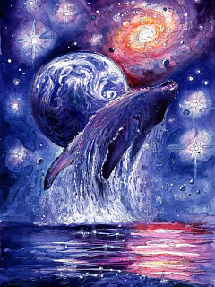 クジラ イルカ コズミック ホエール の待ち受け画像 壁紙 動物 パラダイス