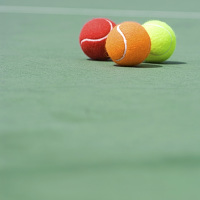テニスコート内のボール 厳選素材フォト