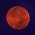 真っ赤な月没