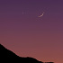 寒い寒い冬の夕暮れに輝く水星と月齢 1.8