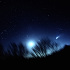 月夜のヘールボップ彗星