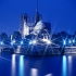 ライトアップされたノートルダム大聖堂-フランス-