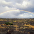 ハレアカラ国立公園にかかる虹-アメリカ-
