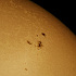 太陽の黒点群と白斑のアップ