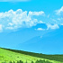 夏の霧ヶ峰高原風景