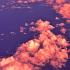 タスマン海上空の夕暮れ雲