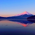 厳寒の山中湖と紅富士